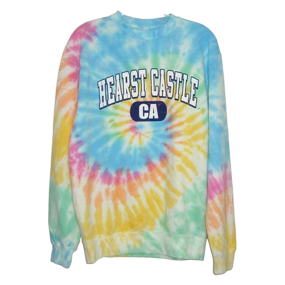 NEW Ocean Beach Pastel Tie Dye Sweatshirt Size S Hearst Castle CA